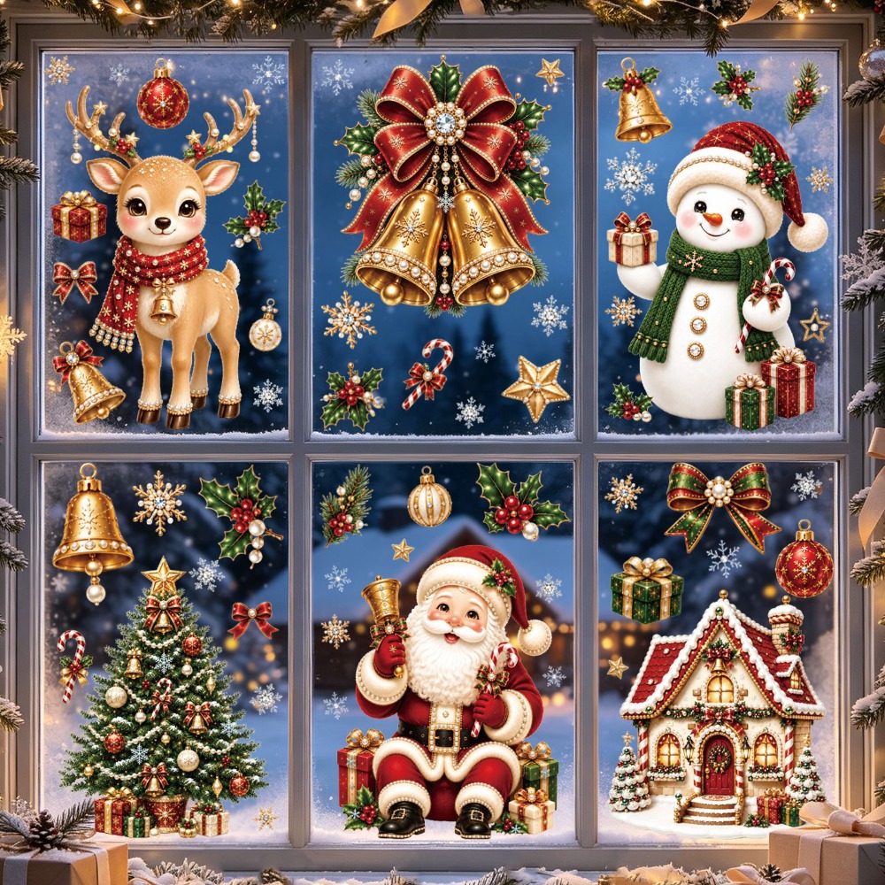 Christmas 2027 New Window Stic - đánh giá và giá Snowflake Window Decal