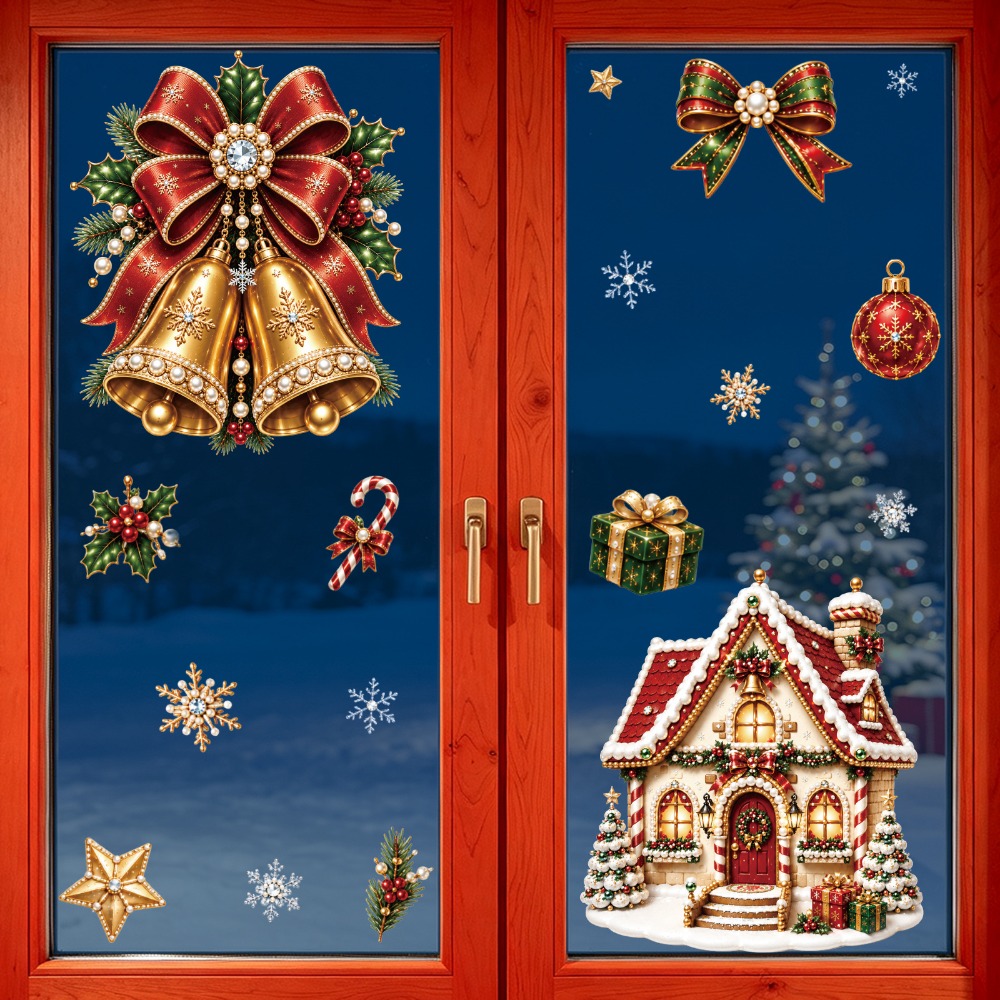 Christmas 2027 New Window Stic - đánh giá và giá Snowflake Window Decal