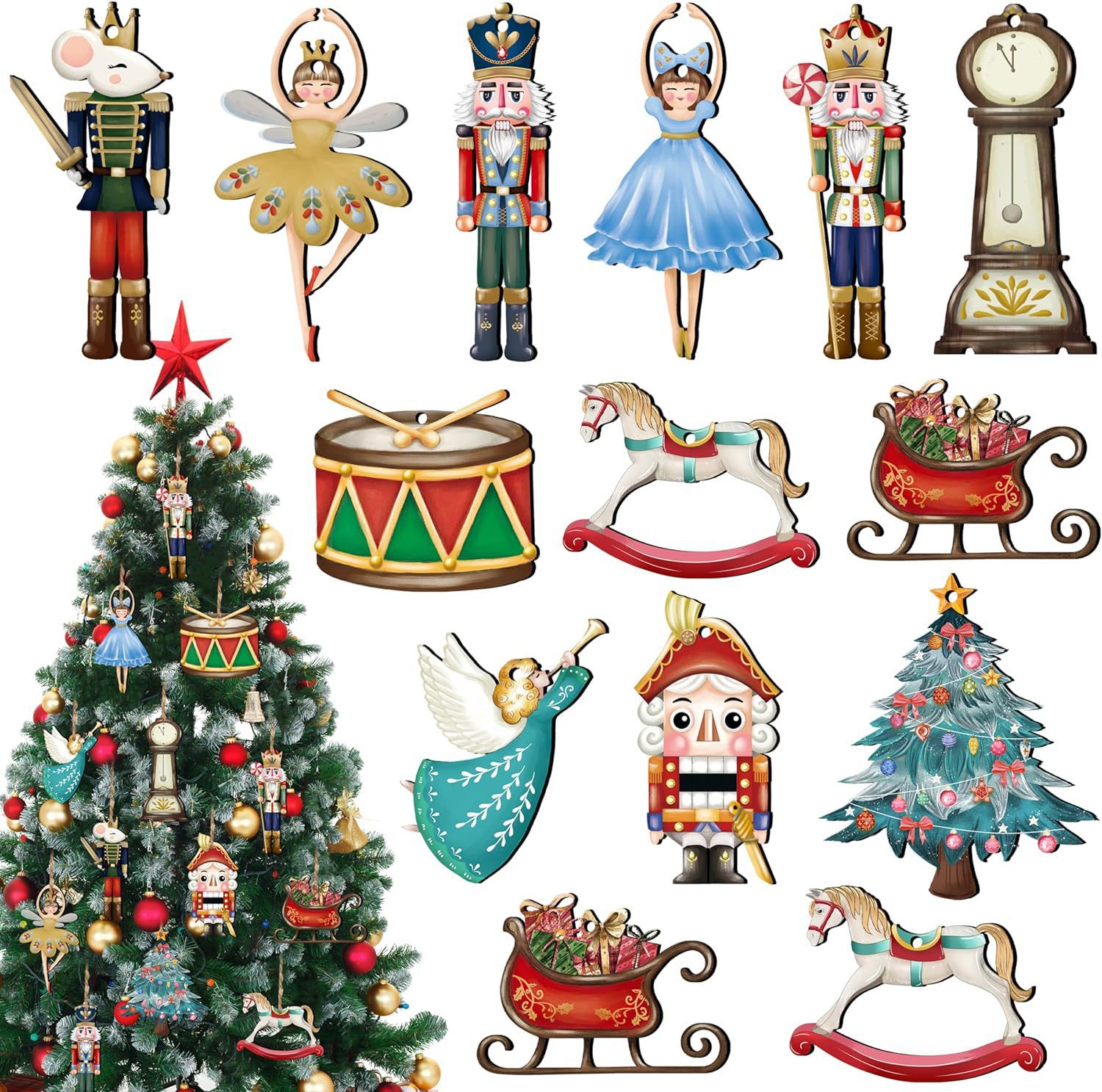 12Pcs/Set Wooden Nutcracker Pu - đánh giá và giá Nutcracker Figurine