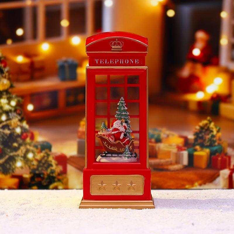 Christmas Phone Booth Night Li - đánh giá và giá Snow Globe Musical